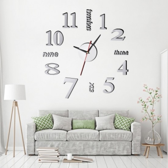 DIY Wall Mounted Clock Modern Unique Numbers Design Decorative