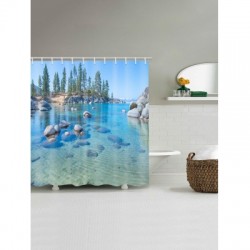 Lake Bottom Print Shower Curtain
