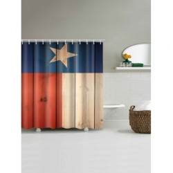 Star Wood Planks Print Shower Curtain