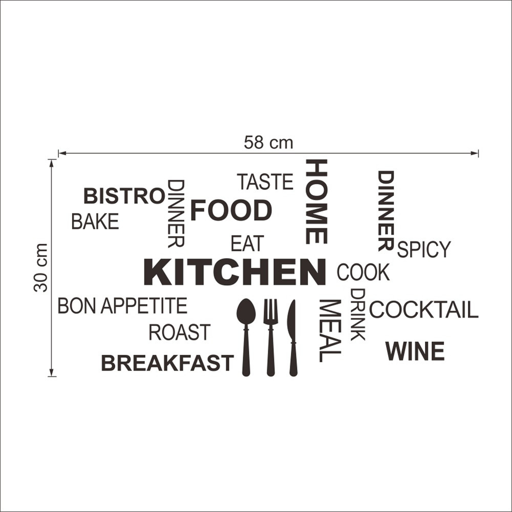 Quote Wall Stickers For Kitchen Decoration Waterproof Removable Decals