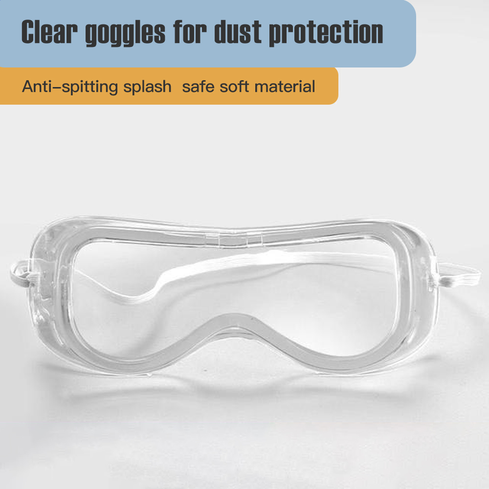 Soft Silicone Protective Safety Goggles Anti Virus Anti-Fog Goggles Windproof Dustproof Glasses Transparent Eye Protection - Transparent