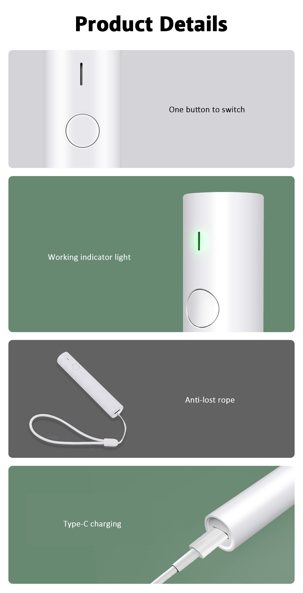 Small and Portable Infrared Pulse Antipruritic Stick Precise Temperature Control 200mAh Battery from Xiaomi Youpin