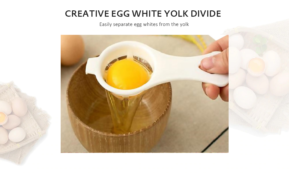 Practical Egg Yolk White Separator Household Supplies Gadgets Home Necessities - White